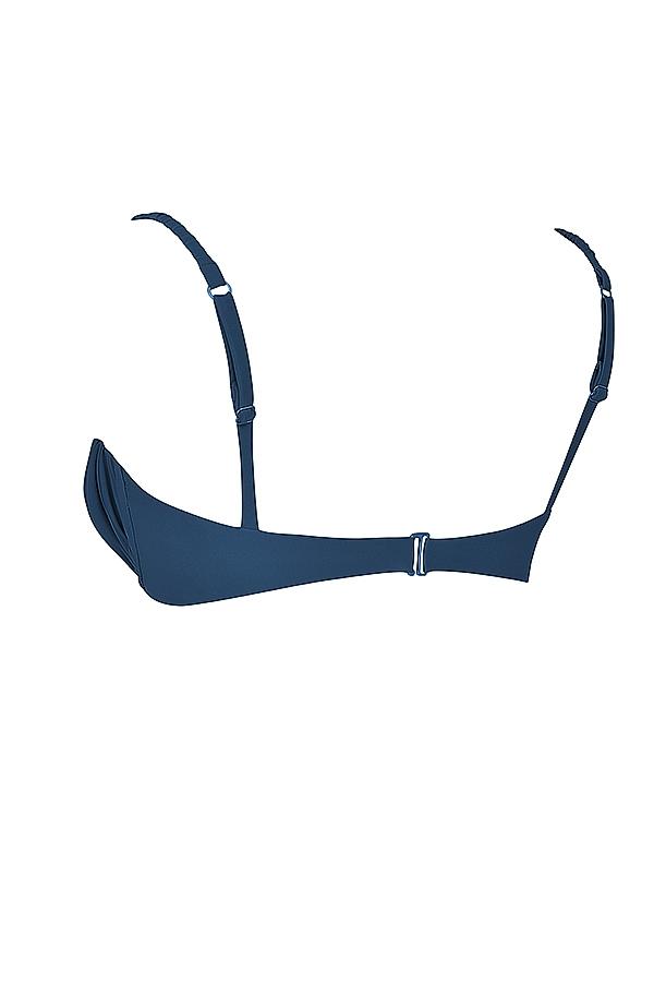 Cassis  deep blue ruched bikini top Product Image
