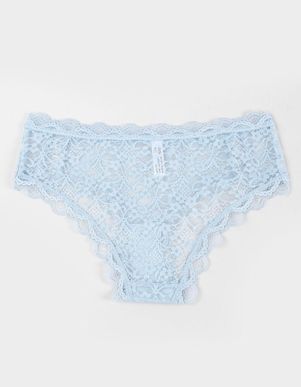 FULL TILT Allover Lace Up Hipster Panties - LIGHT BLUE Product Image