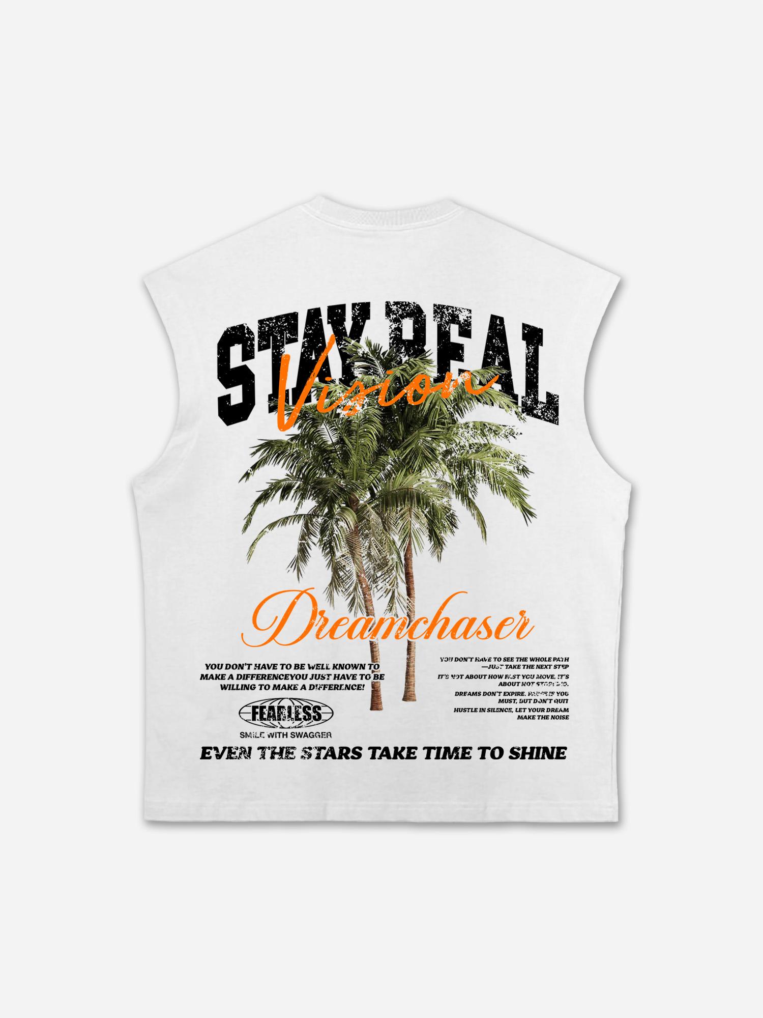 Stay Real Coconut Vacation Vintage Graphic Tank Top Product Image