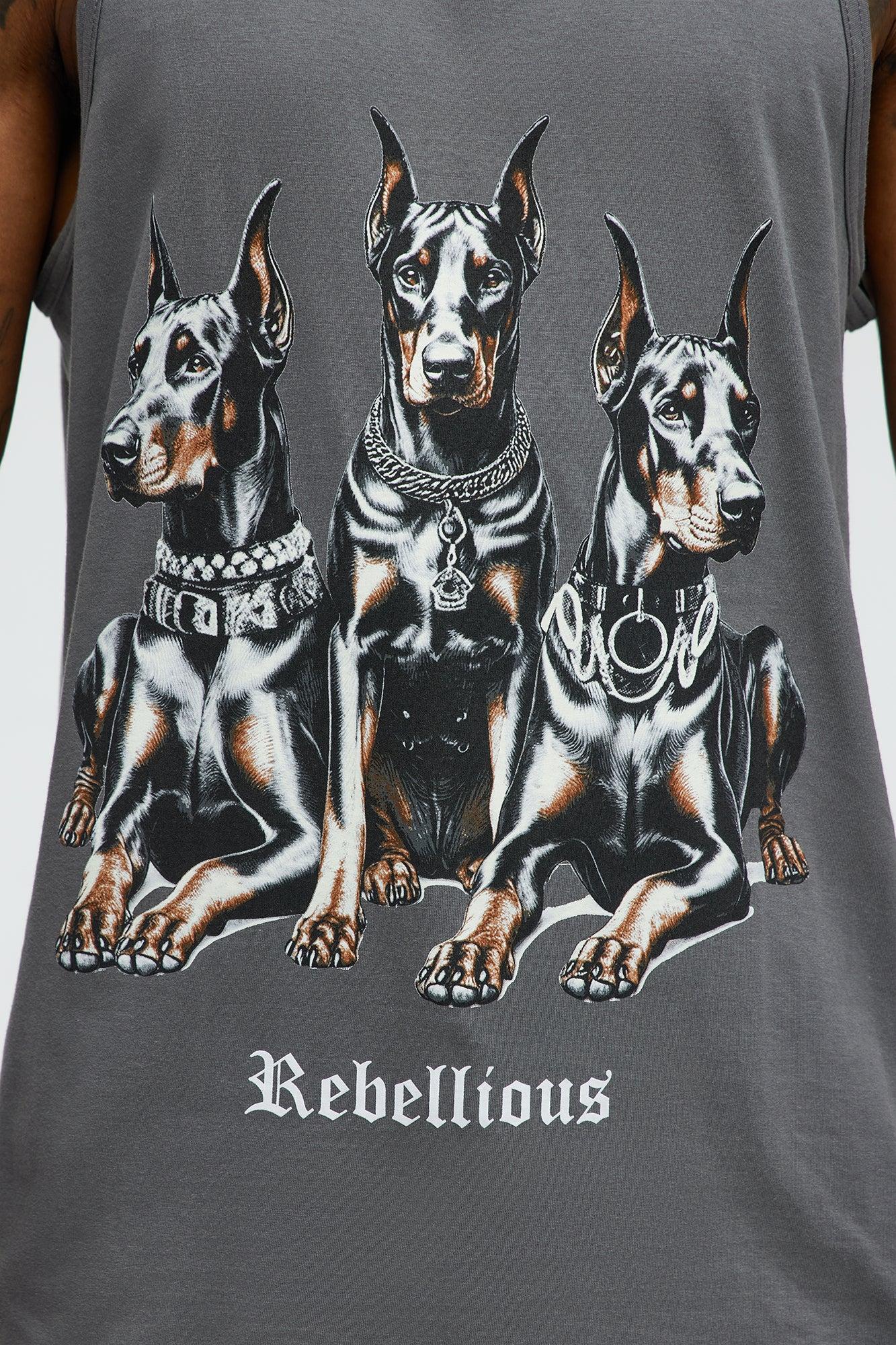 Rebellious Tank Top - Charcoal Male Product Image