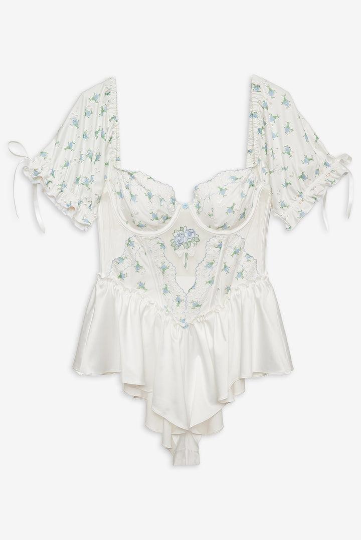 Budding Blossom Sleep Romper — White Product Image