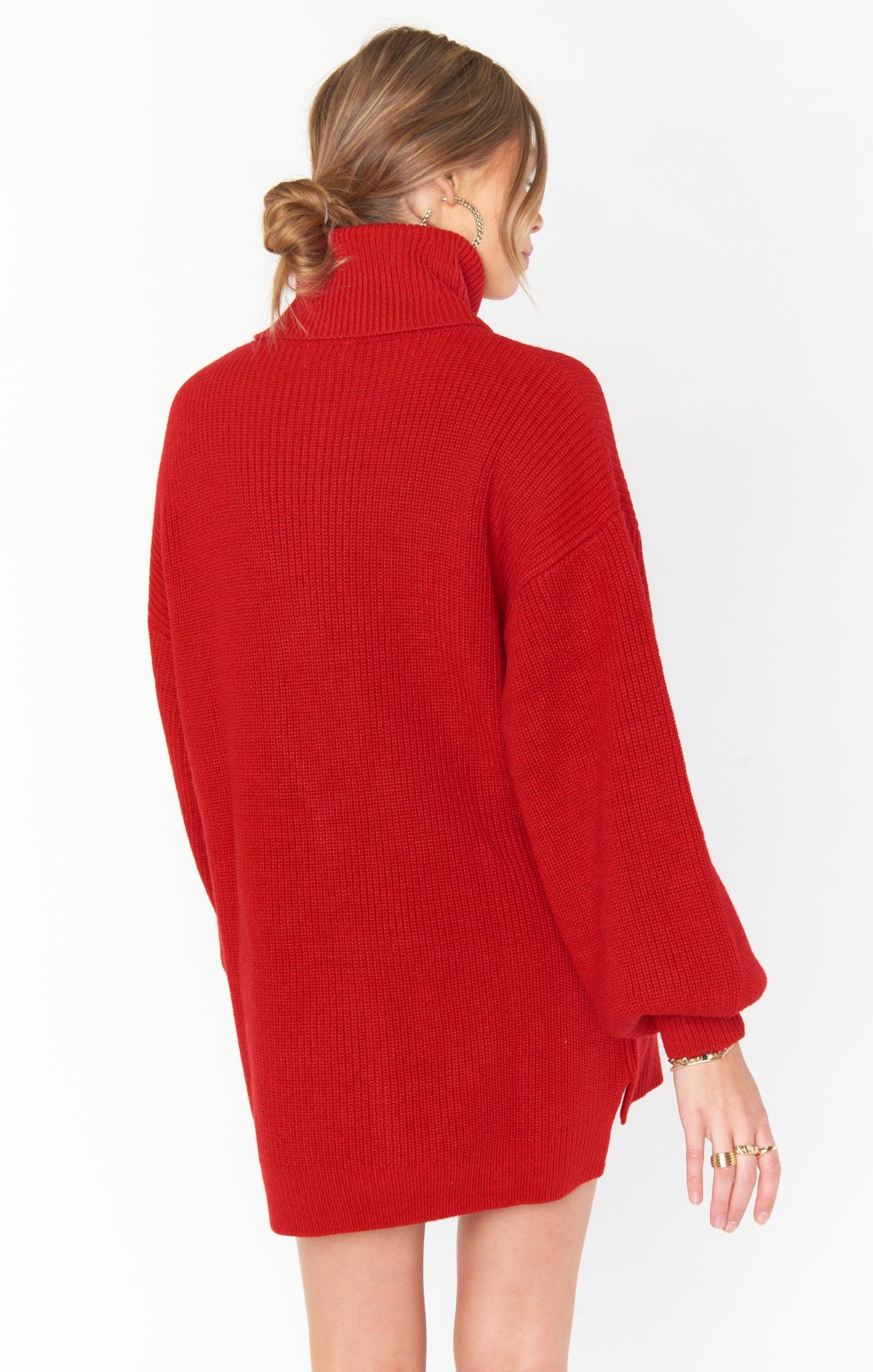Chester Sweater Dress ~ Holly Red Knit Product Image