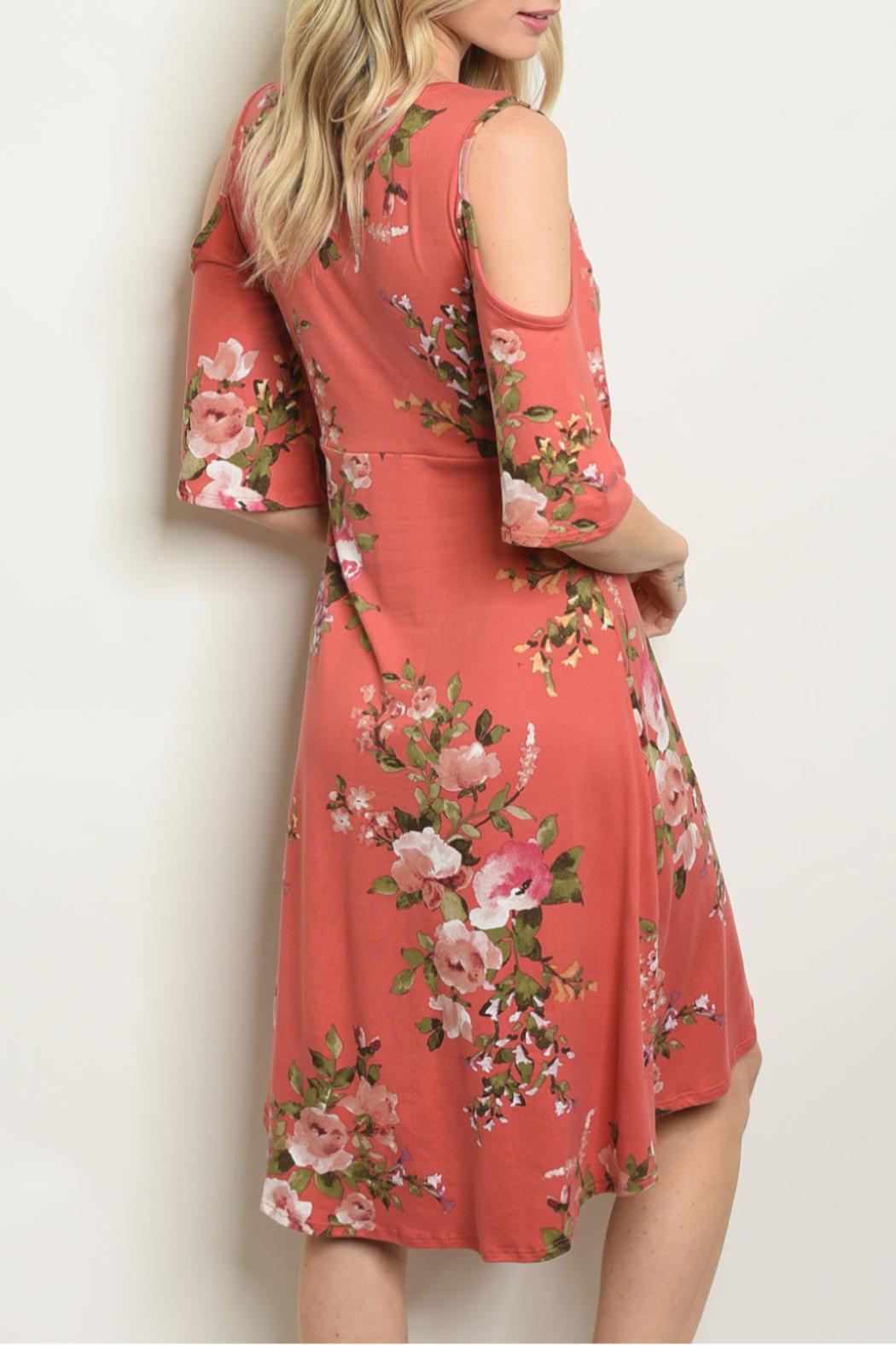 Salmon Floral Dress Product Image