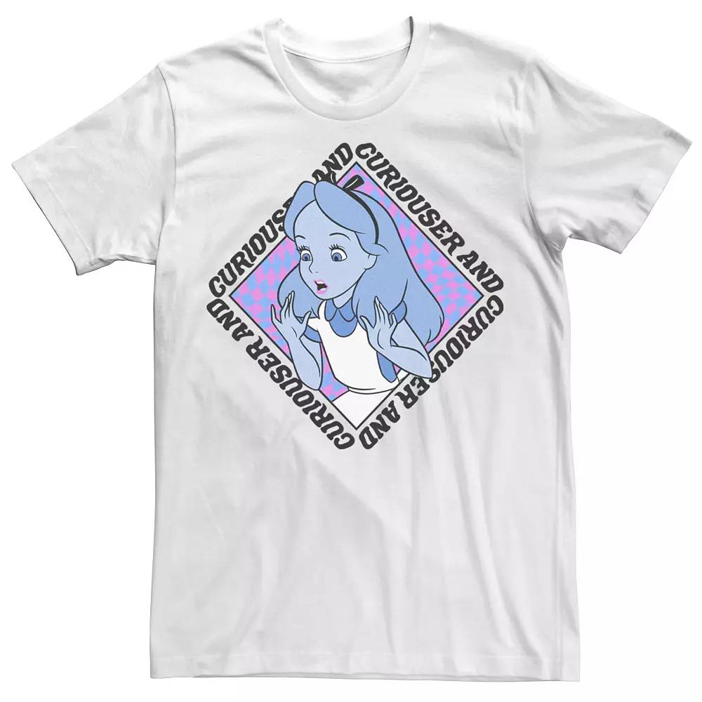 Big & Tall Disney Alice In Wonderland "Curiouser And Curiouser" Tee, Men's, Size: 4XL, White Product Image
