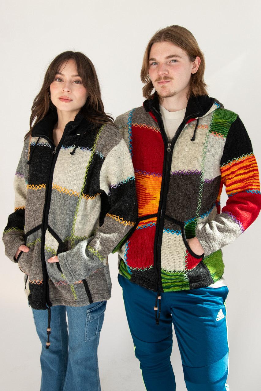 Heavy Wool Patchwork Jacket Product Image