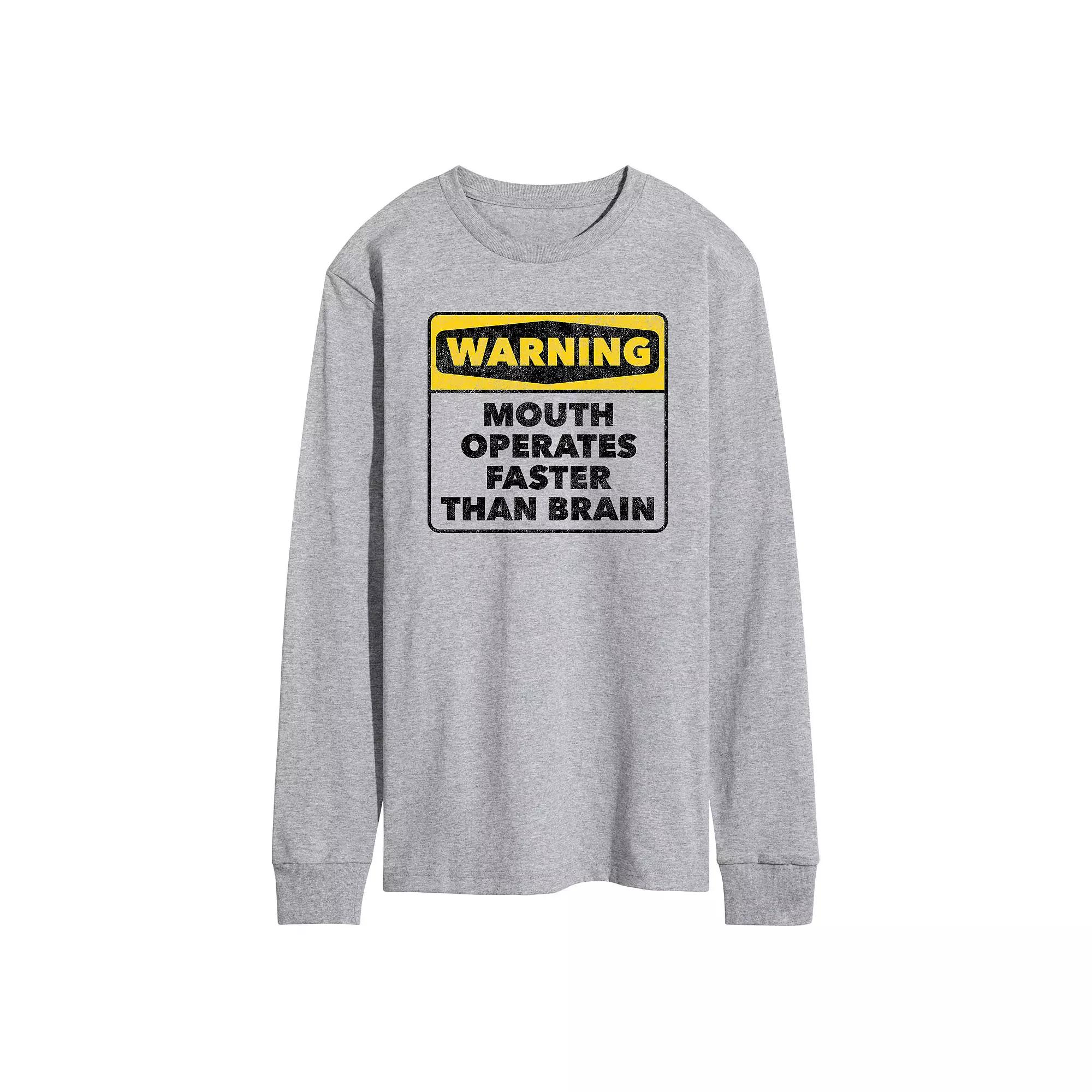 Men's Warning Mouth Faster Than Brain Graphic Tee,  Product Image