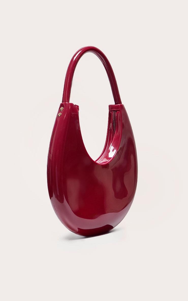 Burgundy Patent Pu Round Shoulder Bag Product Image