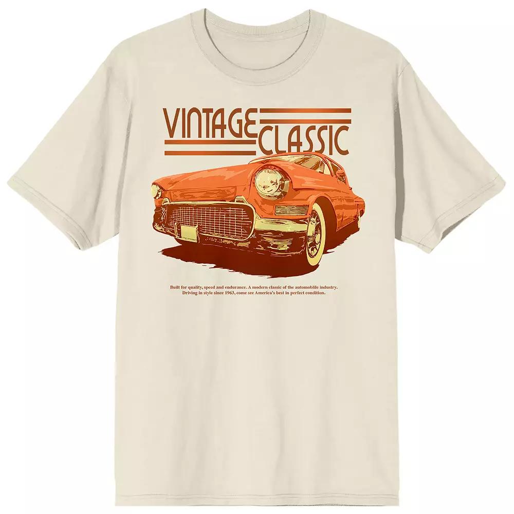 Men's Car Fanatic Orange Vintage Car Tee,  Product Image