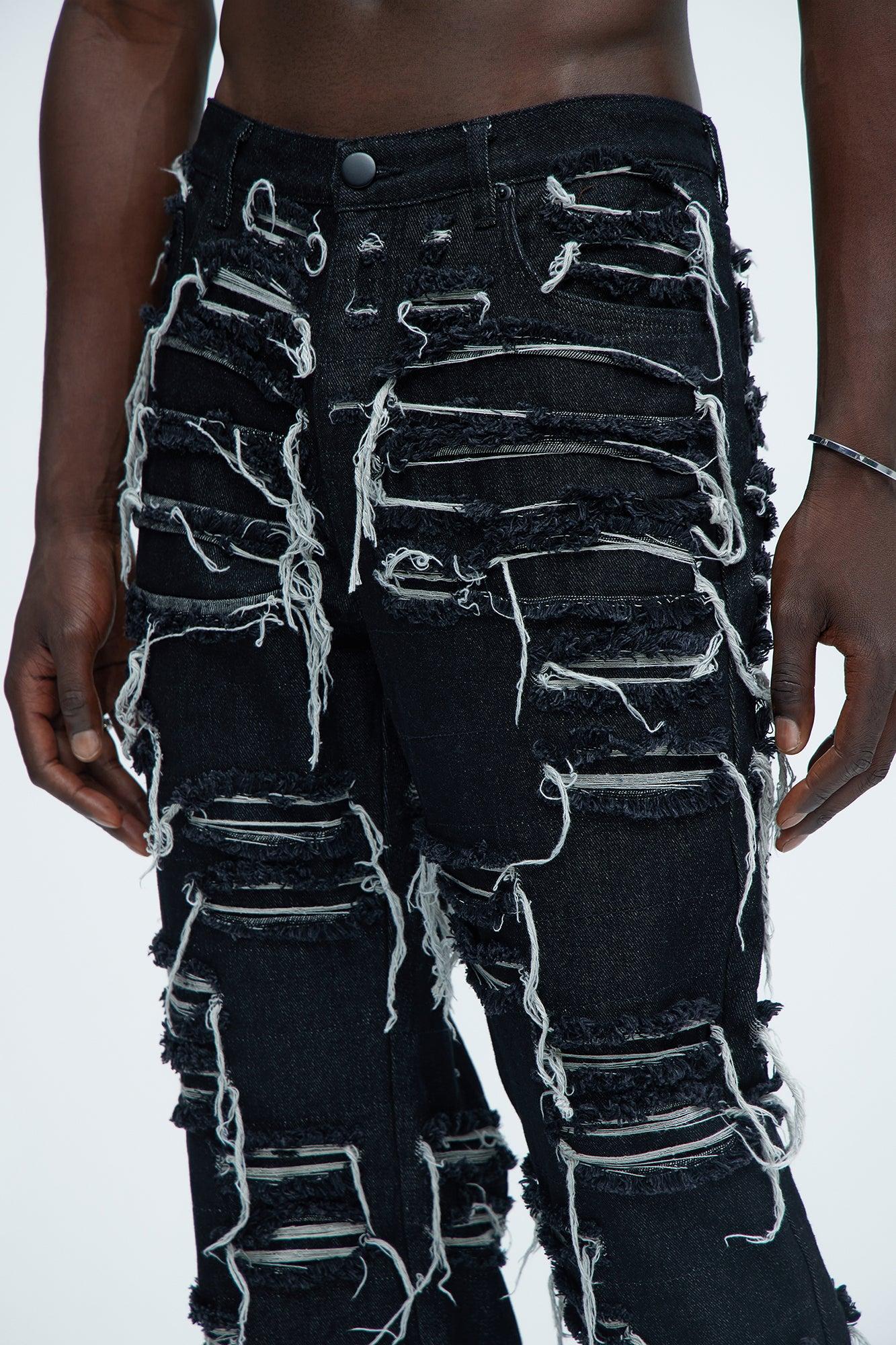 Jackson Frayed Dean Straight Jeans - Black Product Image