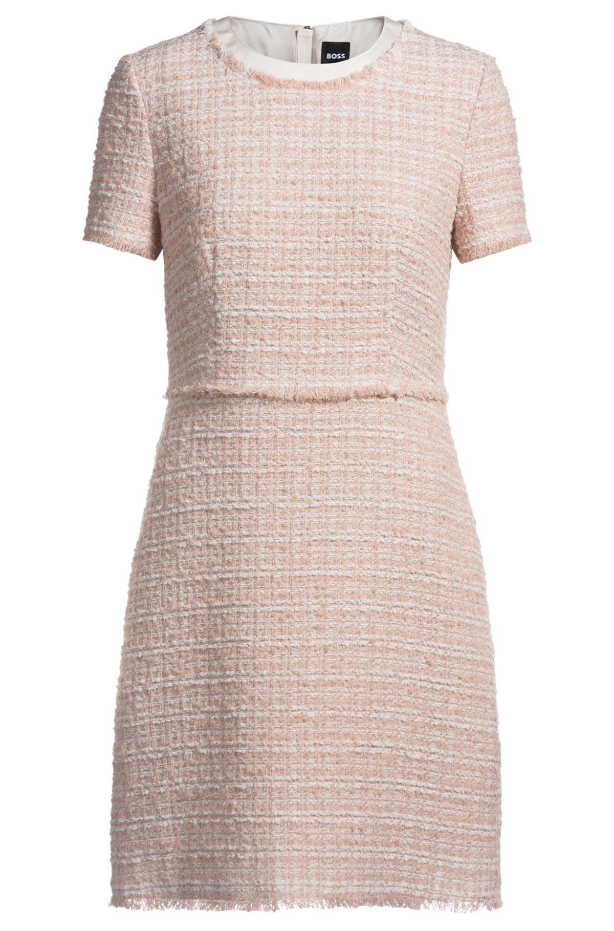 Tweed dress with stretch-cotton trims Product Image