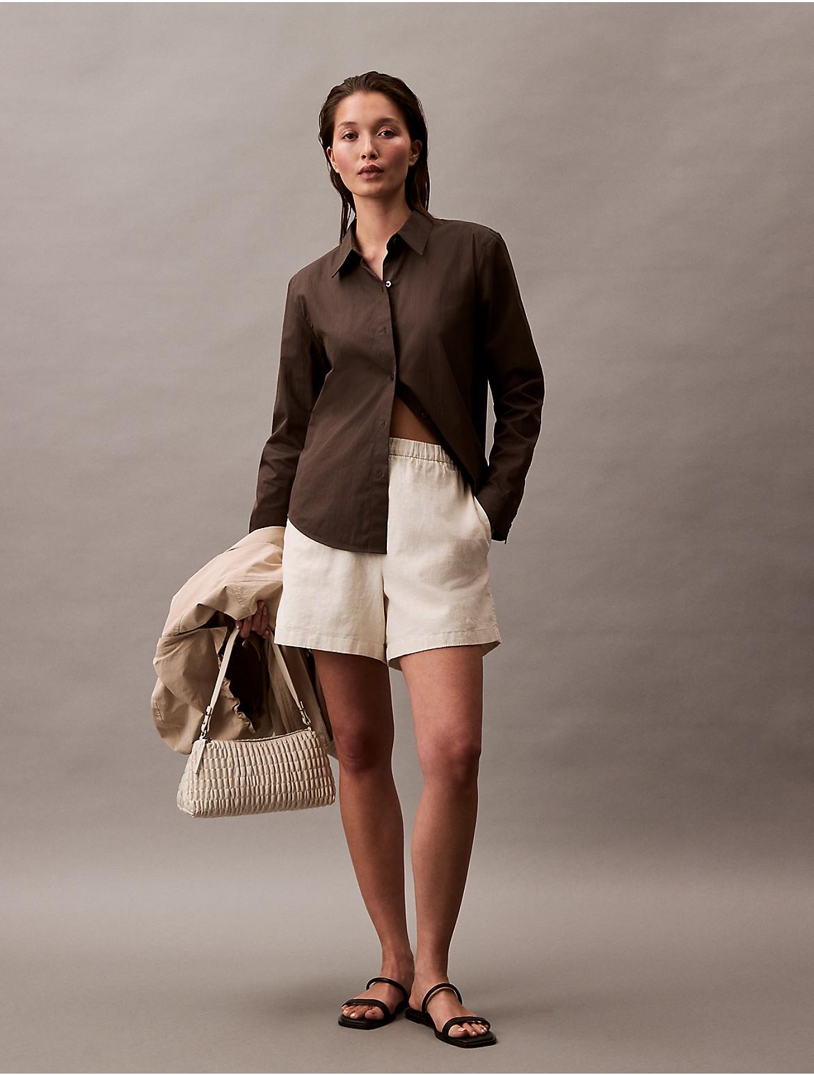 Calvin Klein Womens Linen Cotton Pull-On Shorts Product Image