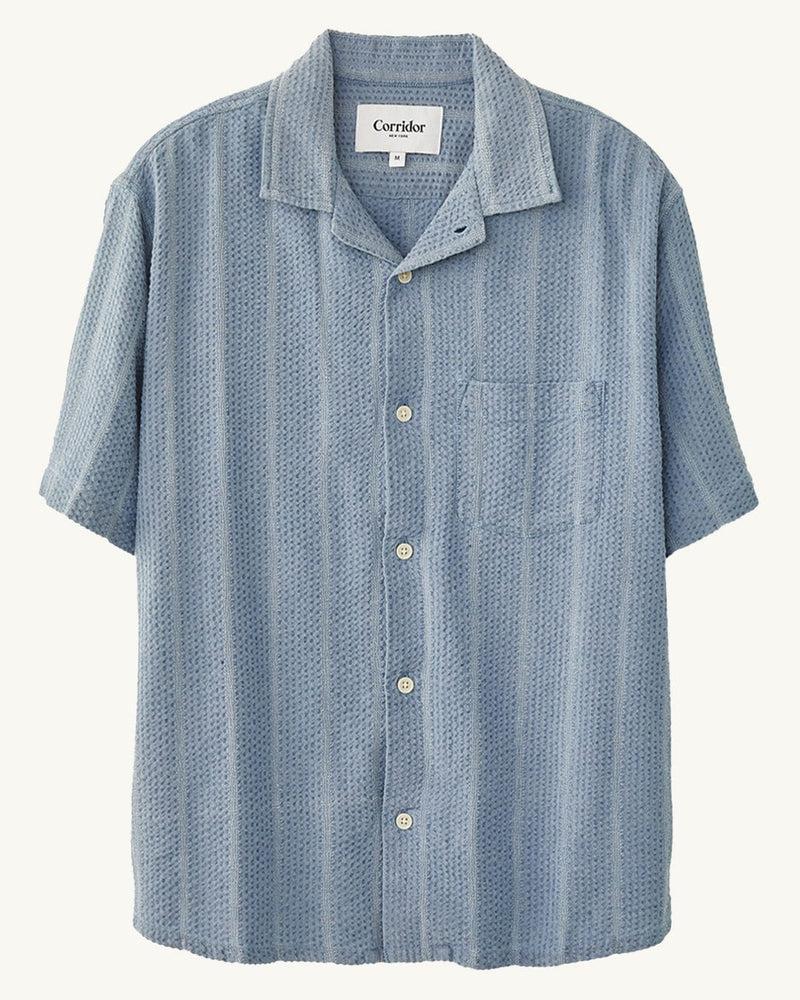 Striped Seersucker SS - Indigo Product Image
