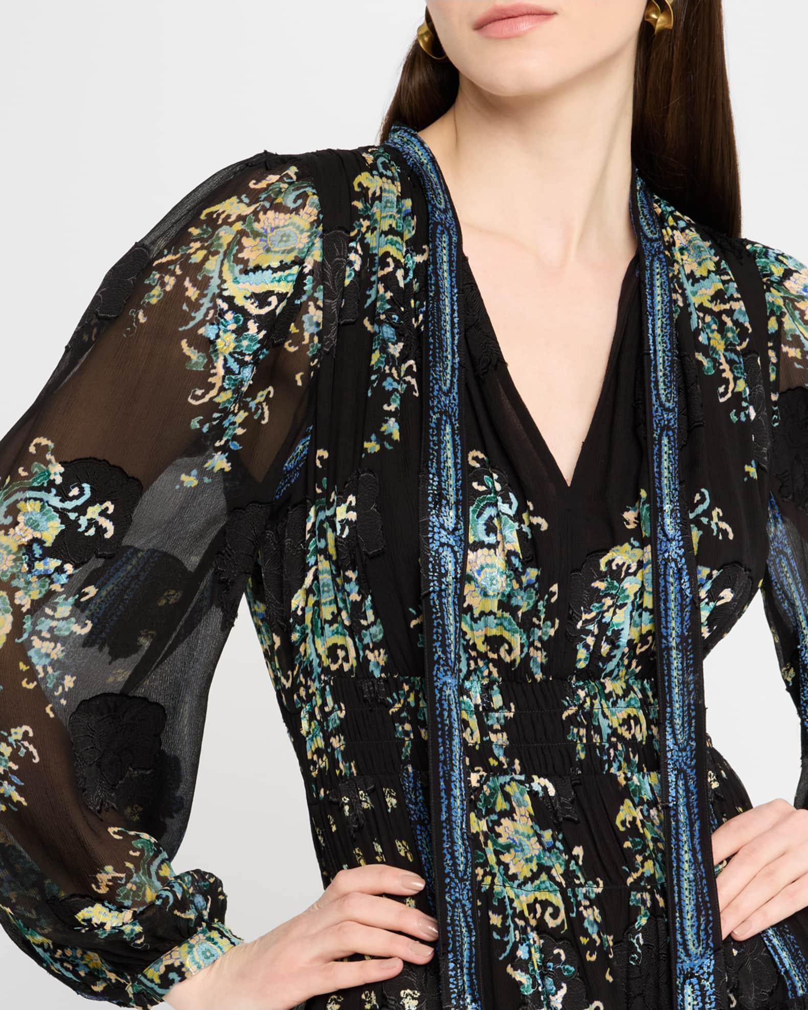 Maris Necktie Long-Sleeve Mini Dress Product Image