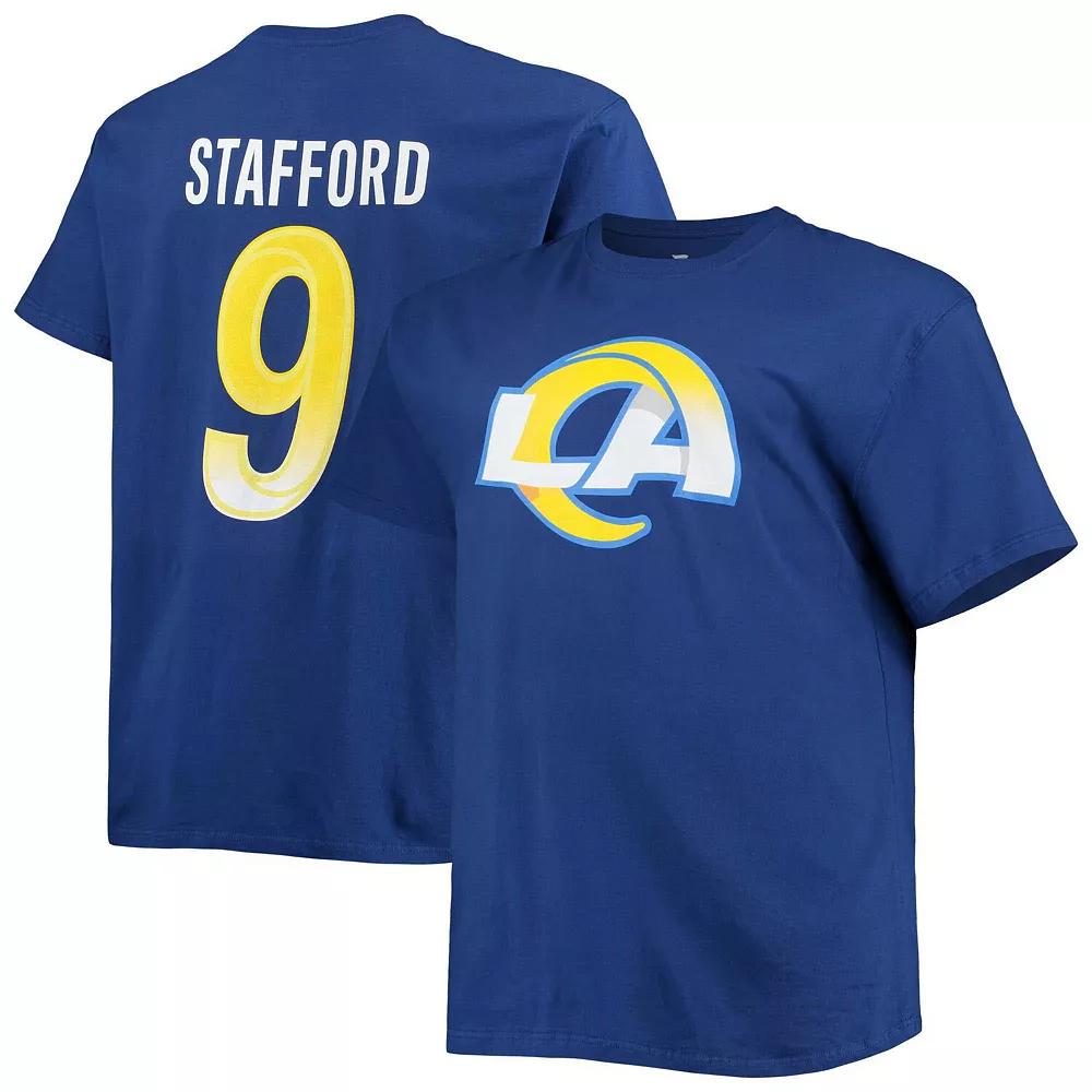 Men's Fanatics Branded Matthew Stafford Royal Los Angeles Rams Big & Tall Player Name & Number T-Shirt, Size: 3XLT, Blue Product Image