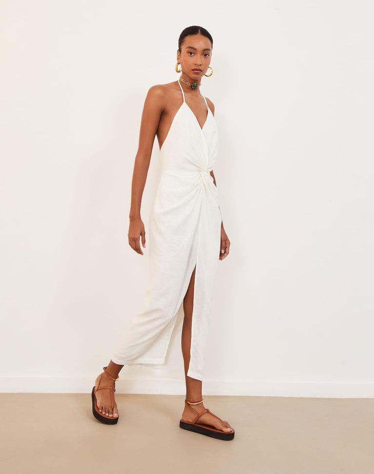 Kana Midi Dress (Exchange Only) - Off White Product Image