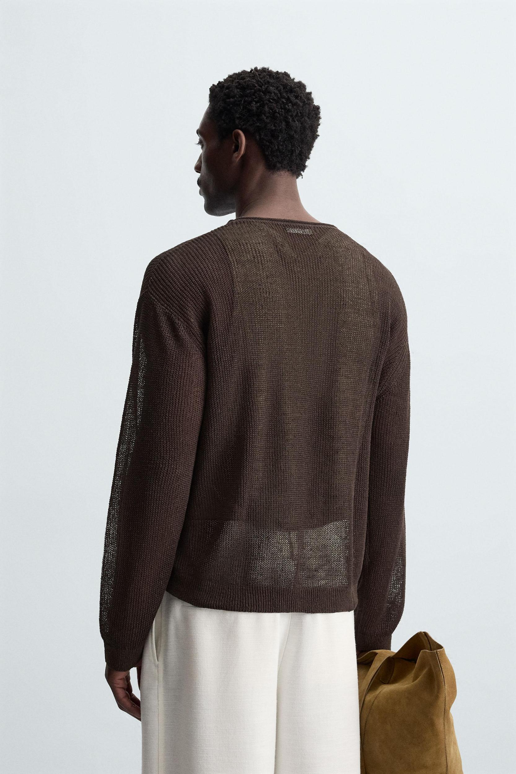 LINEN BLEND TEXTURED SWEATER Product Image