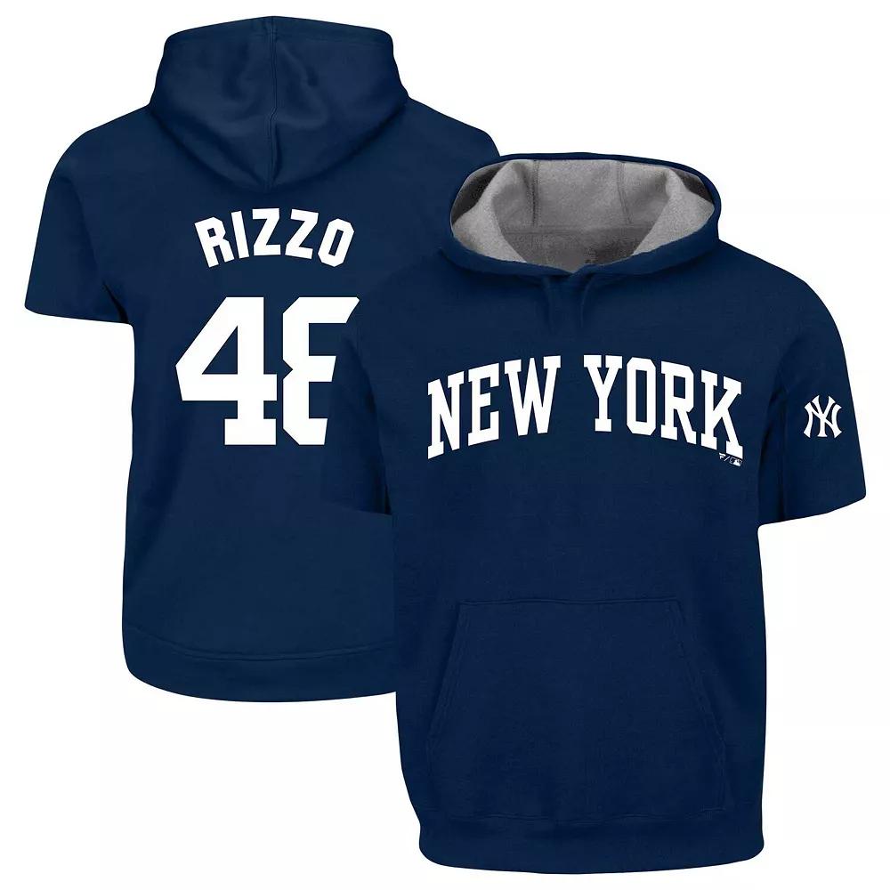 Men's Profile Anthony Rizzo Navy New York Yankees Big & Tall Fleece Short Sleeve Hoodie,  Product Image