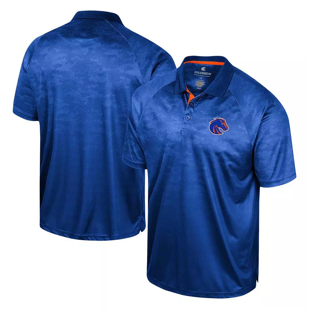 Men's Colosseum Royal Boise State Broncos Honeycomb Raglan Polo,  Product Image