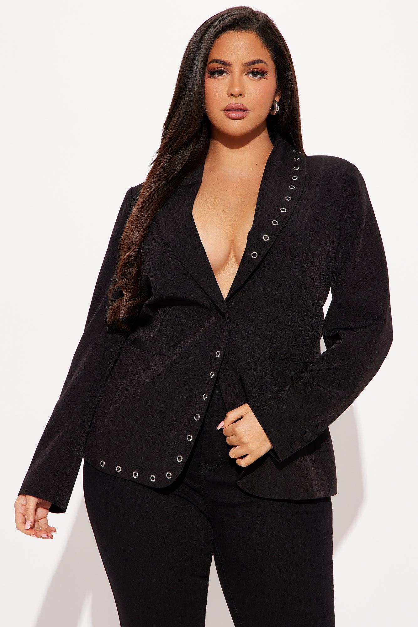 Circle Back To Me Embellished Blazer - Black Product Image