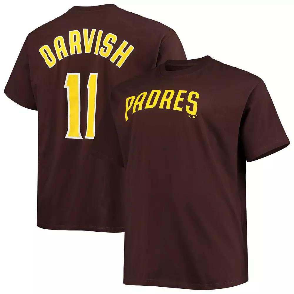 Men's Yu Darvish Brown San Diego Padres Big & Tall Name & Number T-Shirt,  Product Image