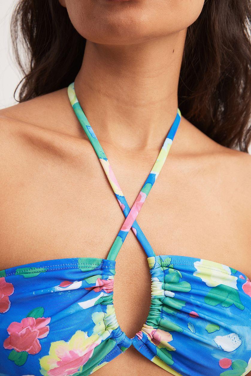 Front Cross Bikini Top Blue Product Image