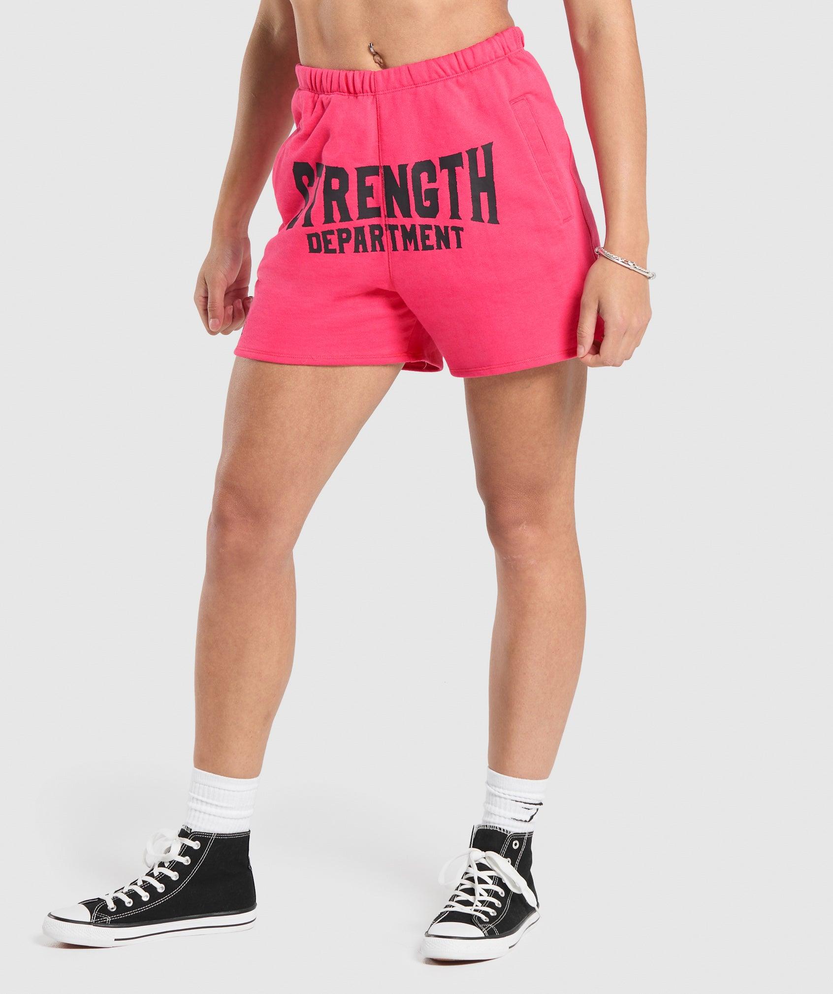 Gymshark Strength Department Graphic Shorts - Freak Out Pink Female Product Image