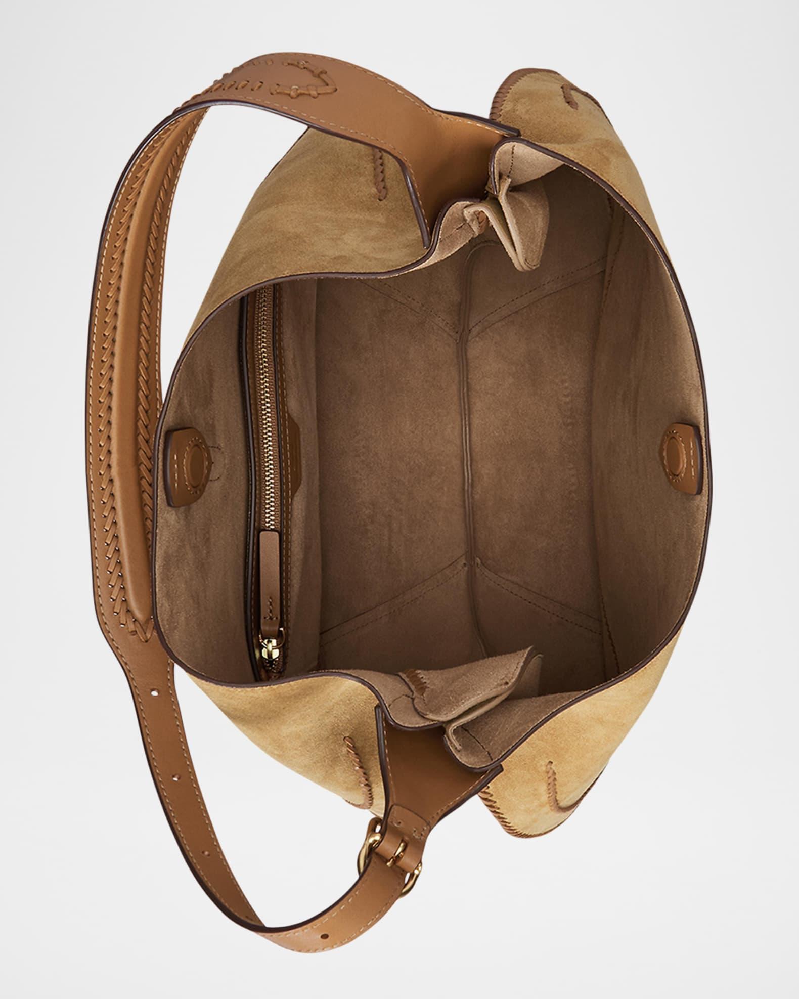 Polo ID Medium Whipstitch Suede Shoulder Bag Product Image