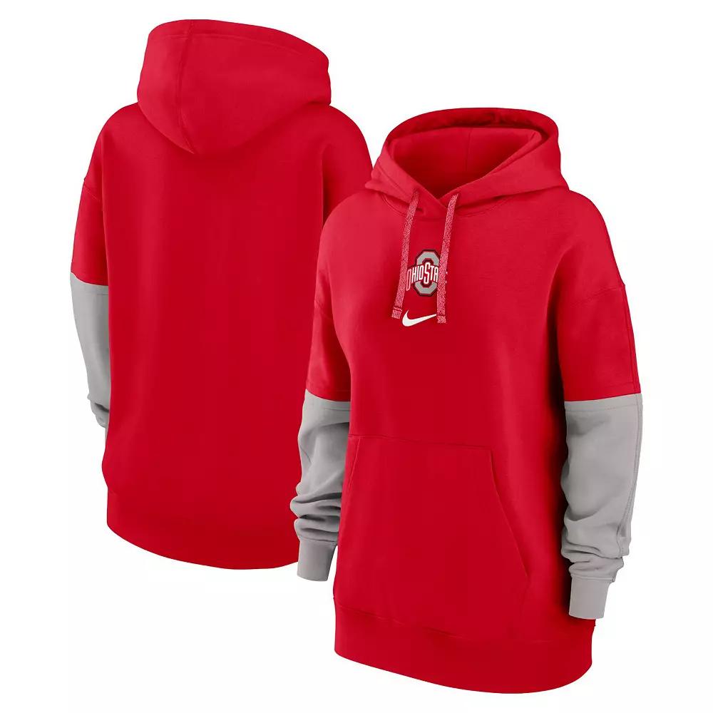 Women's Nike Scarlet Ohio State Buckeyes 2024 Sideline Essential Pullover Hoodie,  Product Image