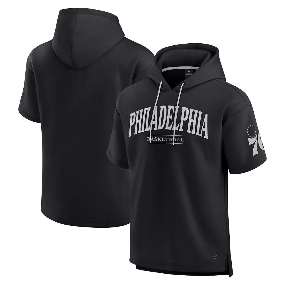 Men's Fanatics Black Philadelphia 76ers Elements Ready Short Sleeve Pullover Hoodie,  Product Image