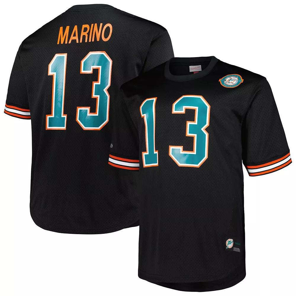 Men's Mitchell & Ness Dan Marino Black Miami Dolphins Big & Tall Mesh Player Name & Number Top, Size: 4XB Product Image
