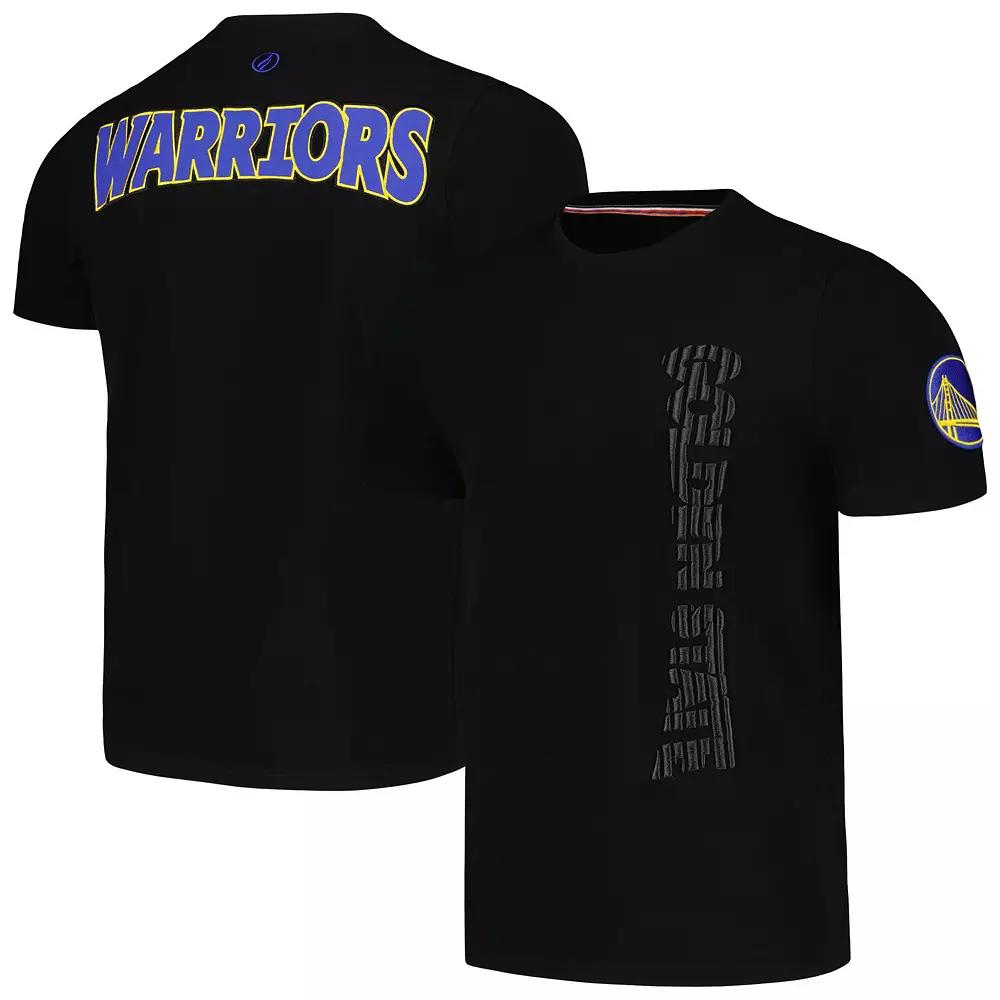 Men's FISLL Black Golden State Warriors 3D Puff Print Sliced Logo T-Shirt,  Product Image