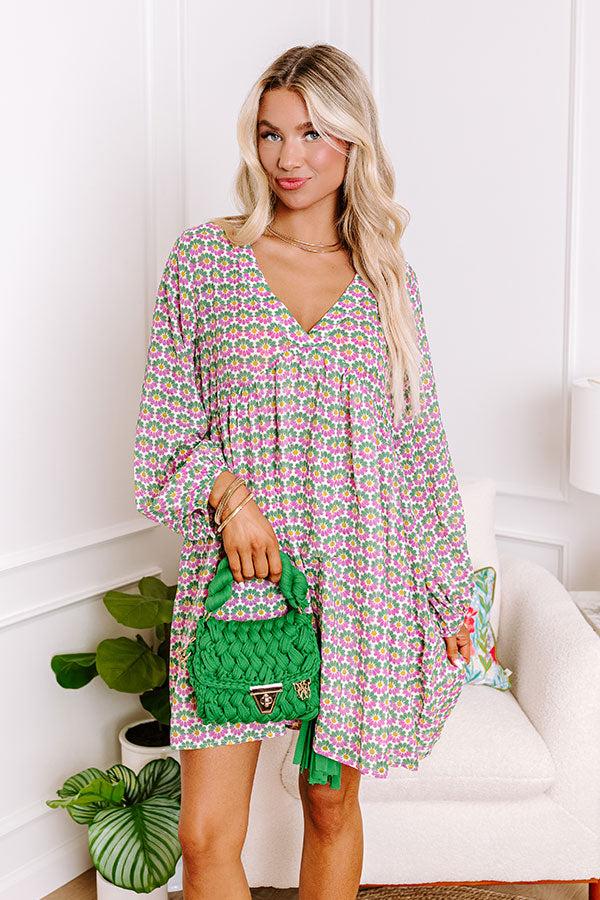 Party in Galveston Babydoll Dress in Green Product Image