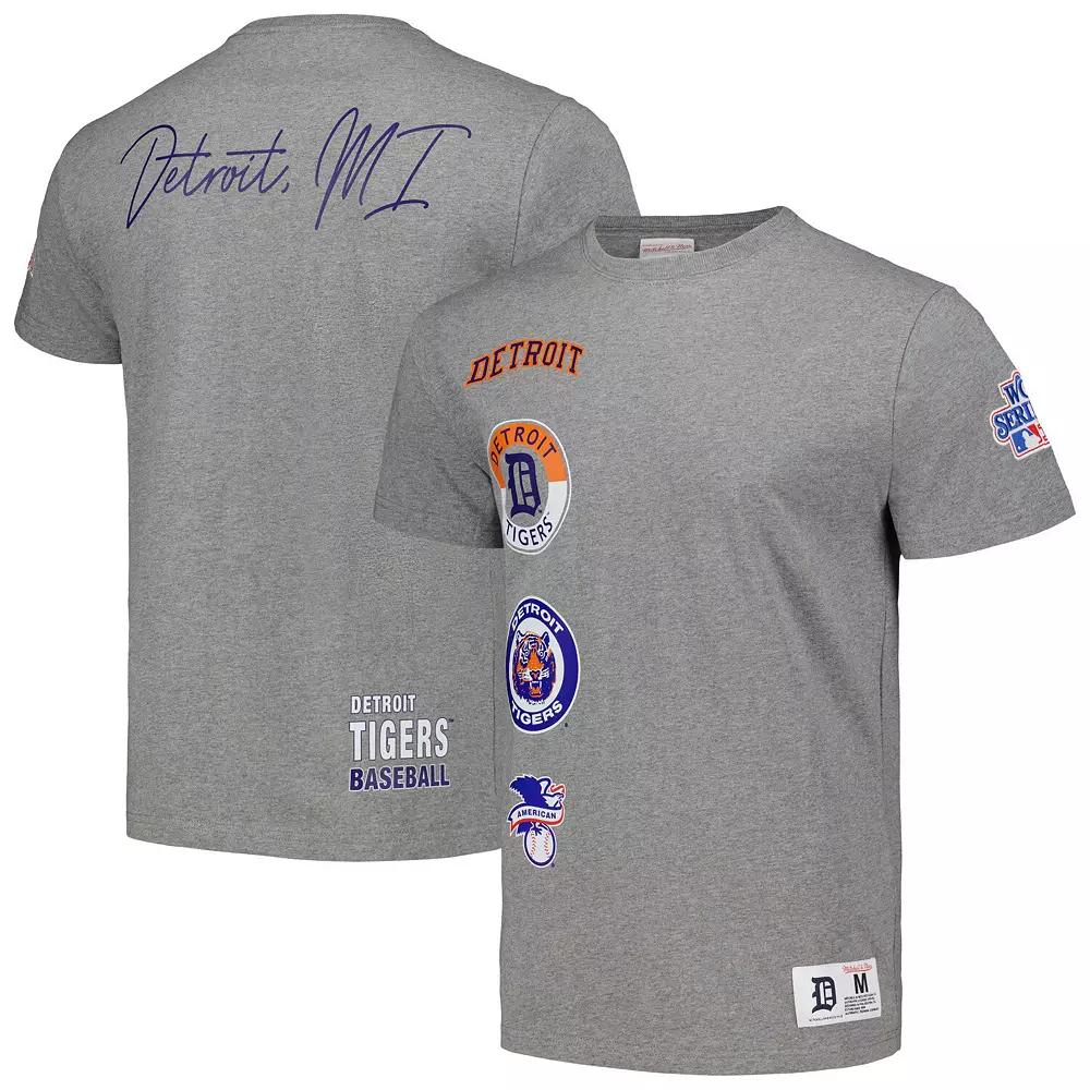Men's Mitchell & Ness Heather Gray Detroit Tigers Cooperstown Collection City Collection T-Shirt,  Product Image