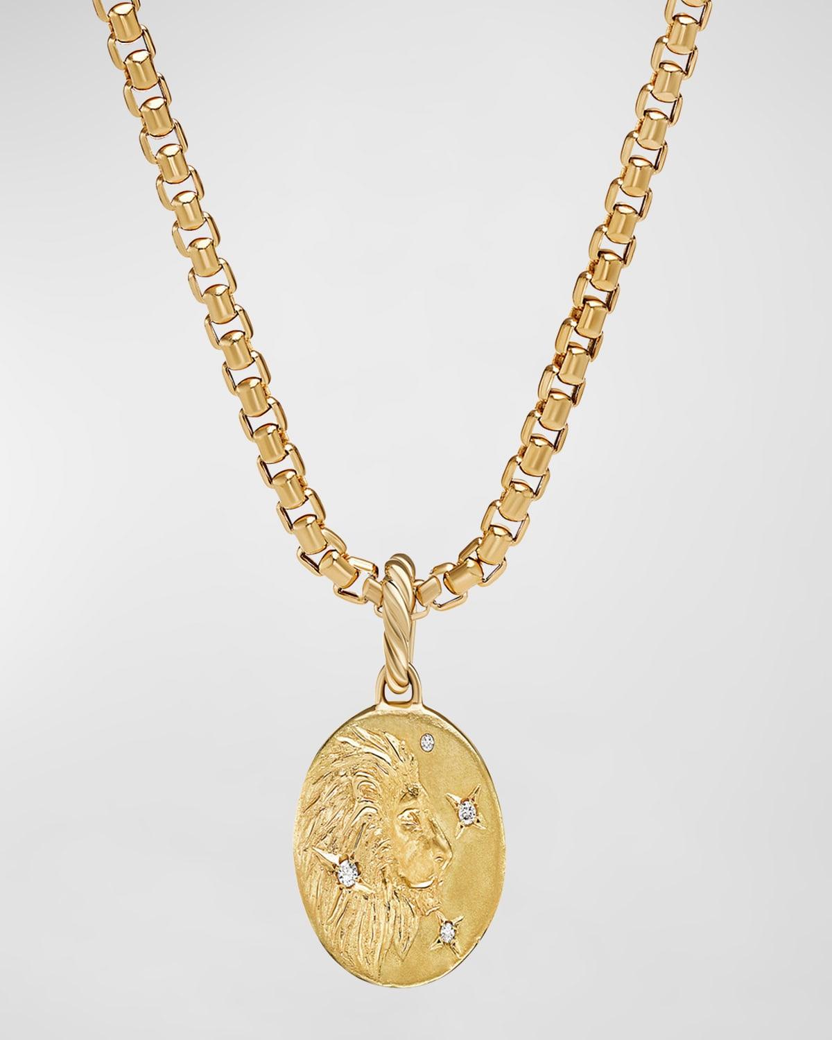 Womens Zodiac Amulet in 18K Yellow Gold with Diamonds Product Image