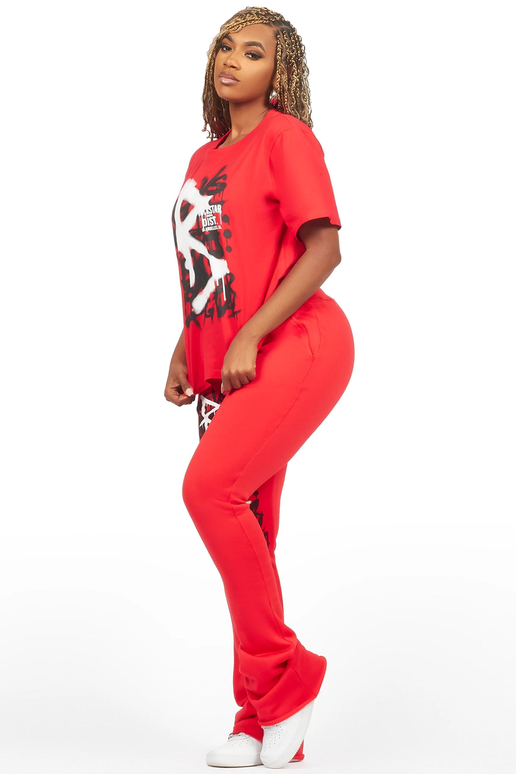 Nahomy Red T-Shirt Trackset Female Product Image