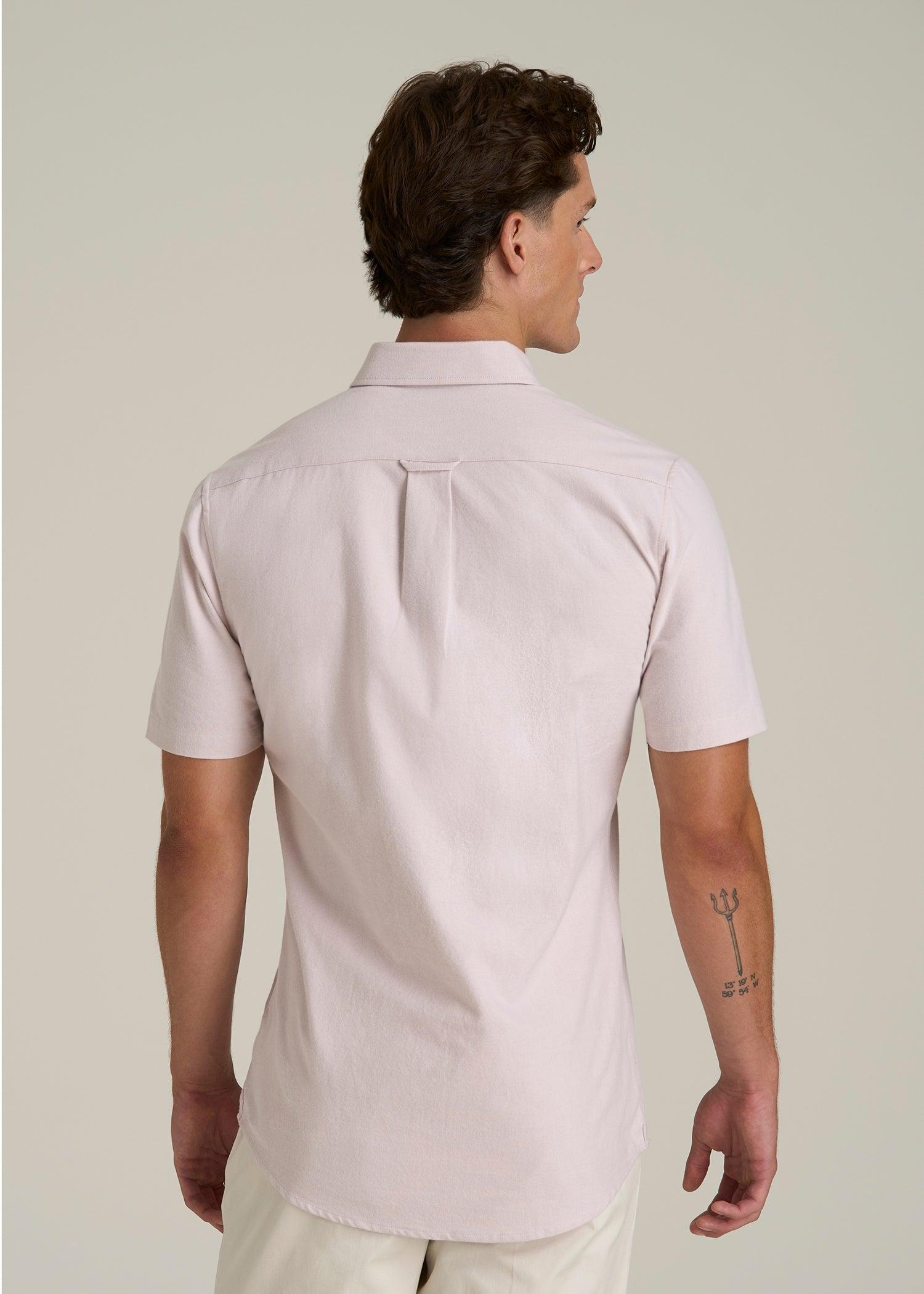 Short Sleeve Oxford Button Shirt For Tall Men in Burnished Lilac Male Product Image