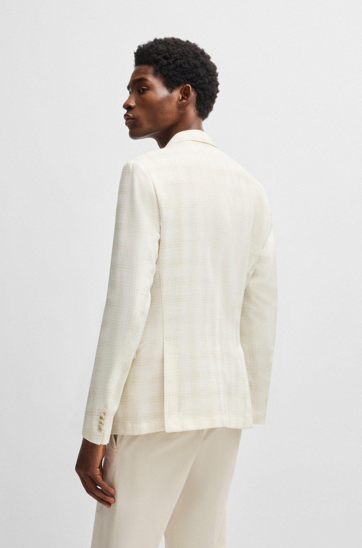 Slim-fit suit jacket in a checked wool blend Product Image