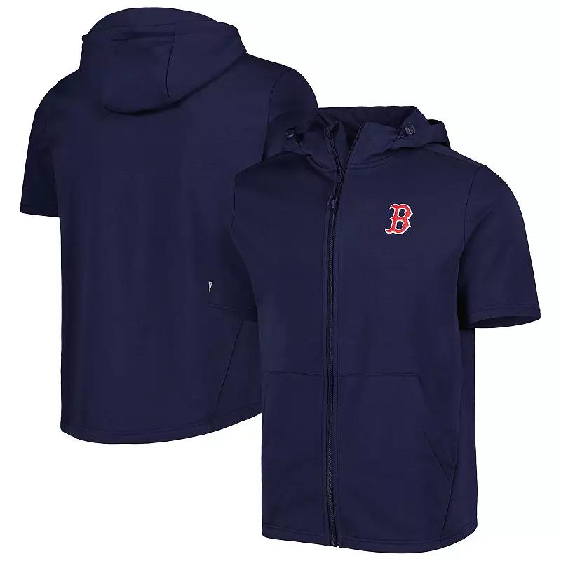 Men's Levelwear Navy Boston Red Sox Recruit Full-Zip Short Sleeve Hoodie, Size: XL, Blue Product Image