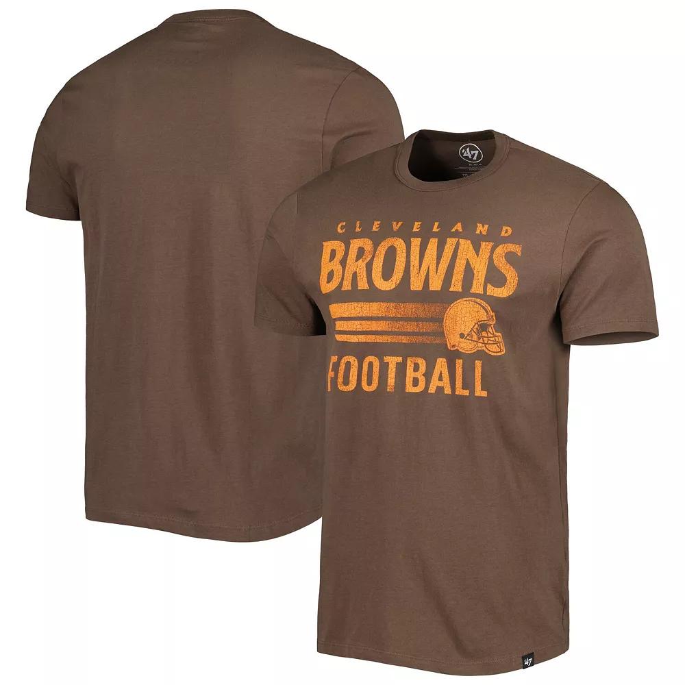 Men's '47 Brown Cleveland Browns Wordmark Rider Franklin T-Shirt,  Product Image
