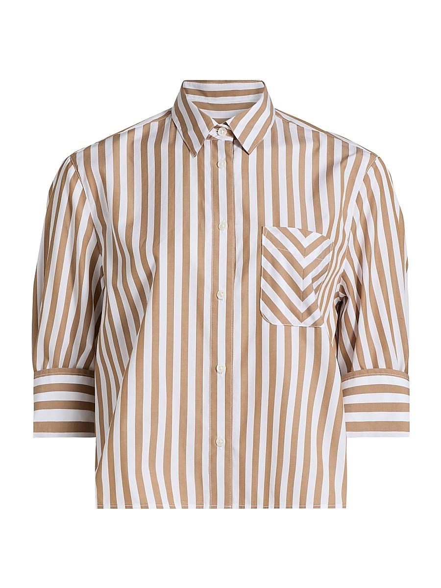 Womens Lucia Striped Poplin Button-Front Shirt Product Image
