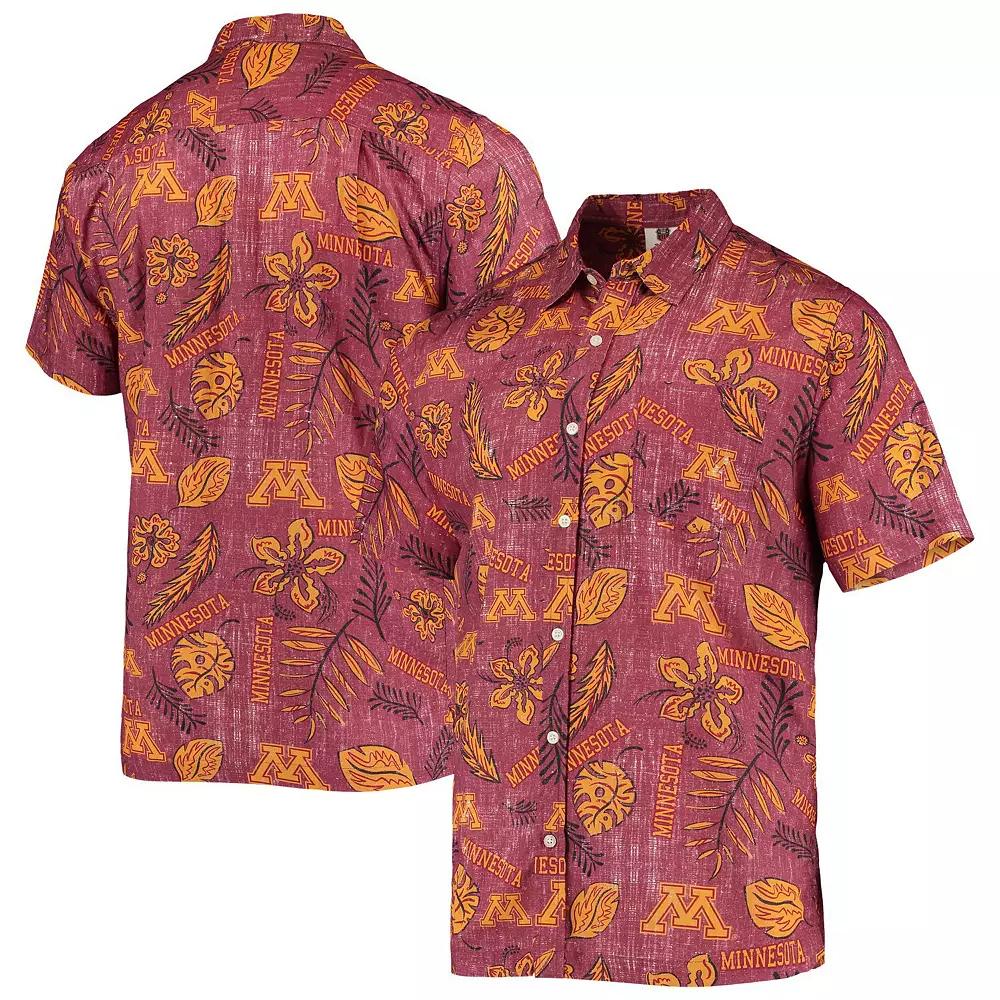 Mens Wes & Willy Maroon Minnesota Golden Gophers Vintage Floral Button-Up Shirt Product Image