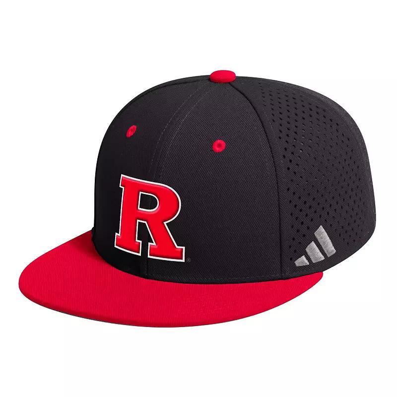 Men's adidas Black Rutgers Scarlet Knights On-Field Baseball Fitted Hat, Size: 7 1/2 Product Image