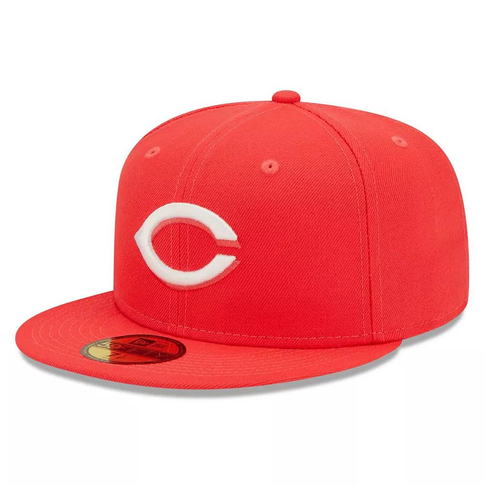 Men's New Era Red Cincinnati Reds Lava Highlighter Logo 59FIFTY Fitted Hat, Size: 7 1/8, Red Red Product Image