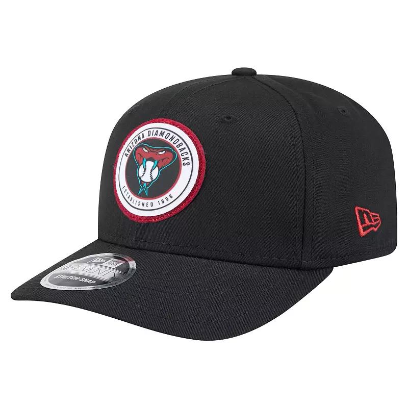 Men's New Era Black Arizona Diamondbacks Circle Patch 9SEVENTY Stretch-Snap Hat Product Image