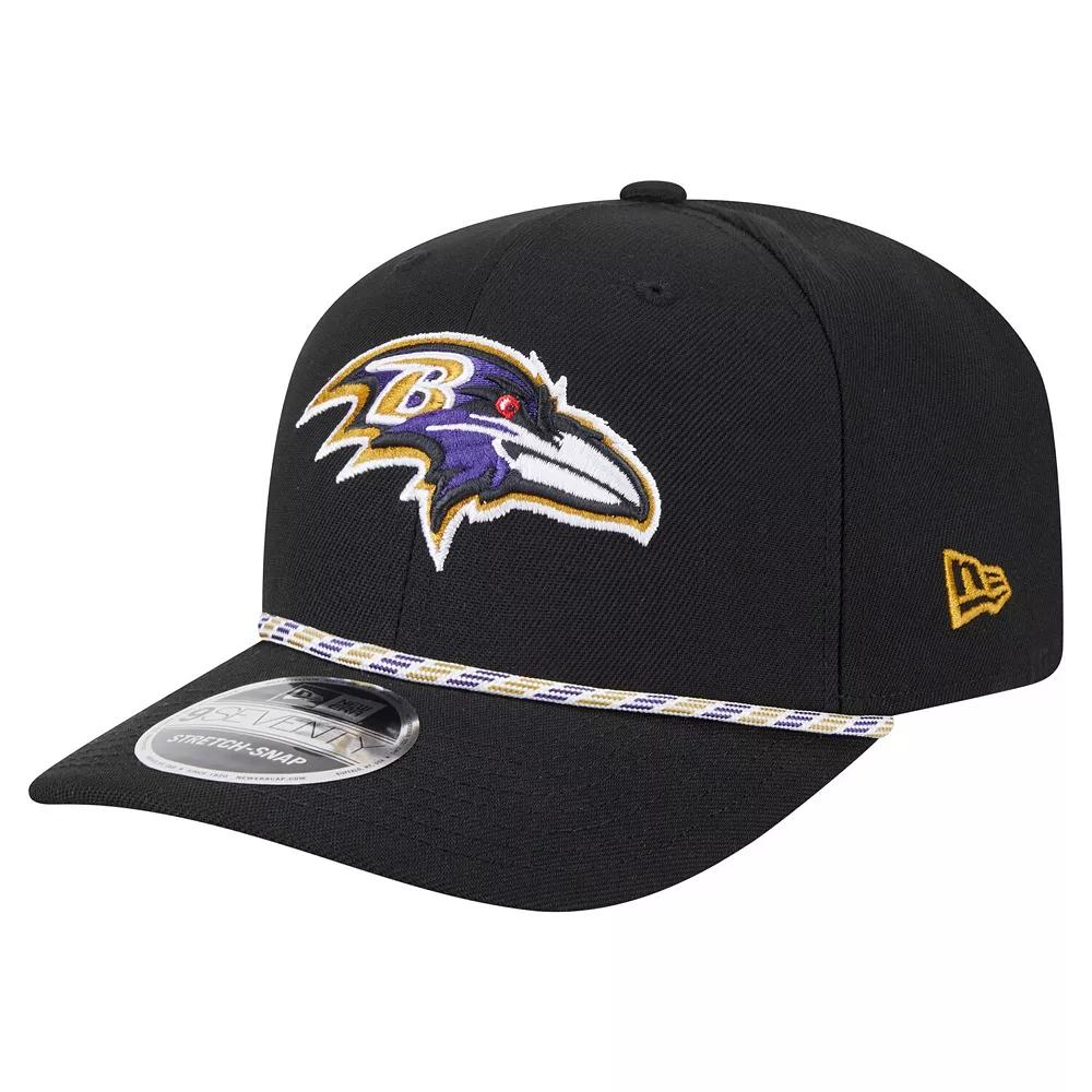 Men's New Era Black Baltimore Ravens Gameday Multi Rope 9SEVENTY Stretch-Snap Hat Product Image