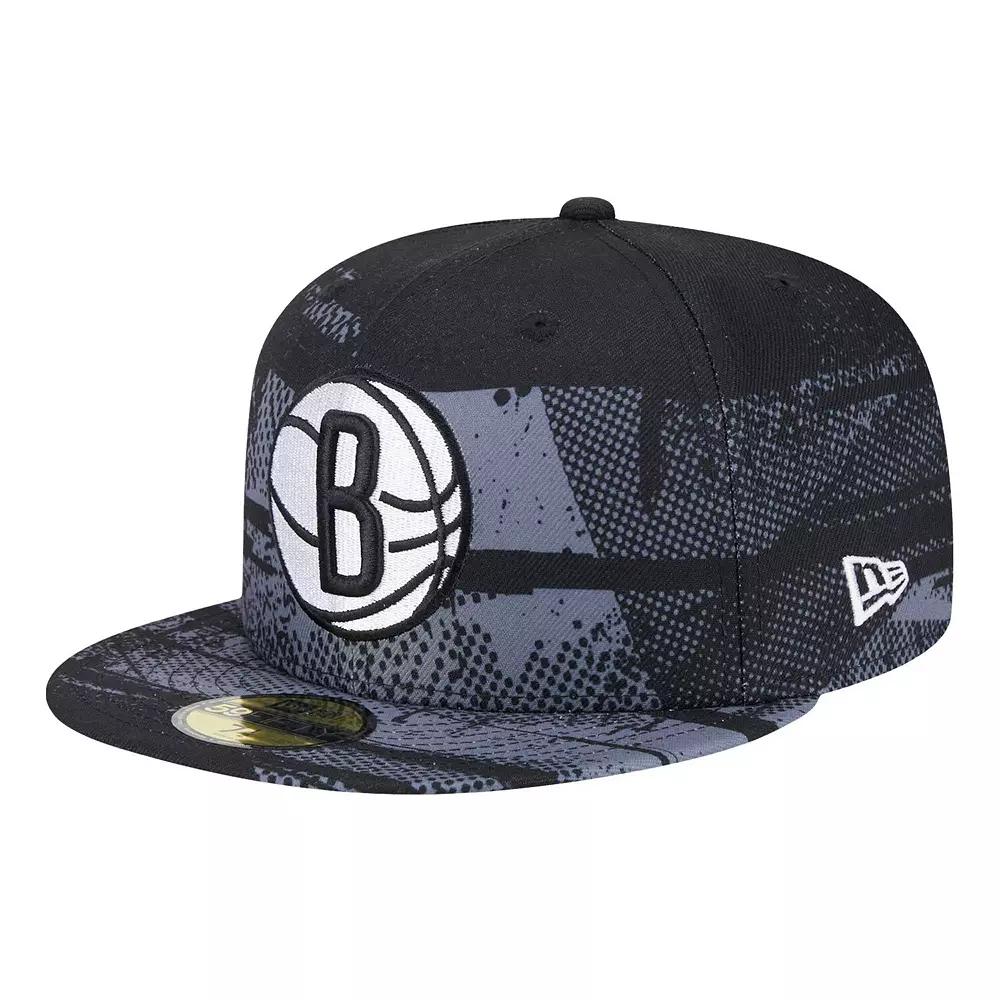 Men's New Era Black Brooklyn Nets Tip-Off 59FIFTY Fitted Hat,  Product Image
