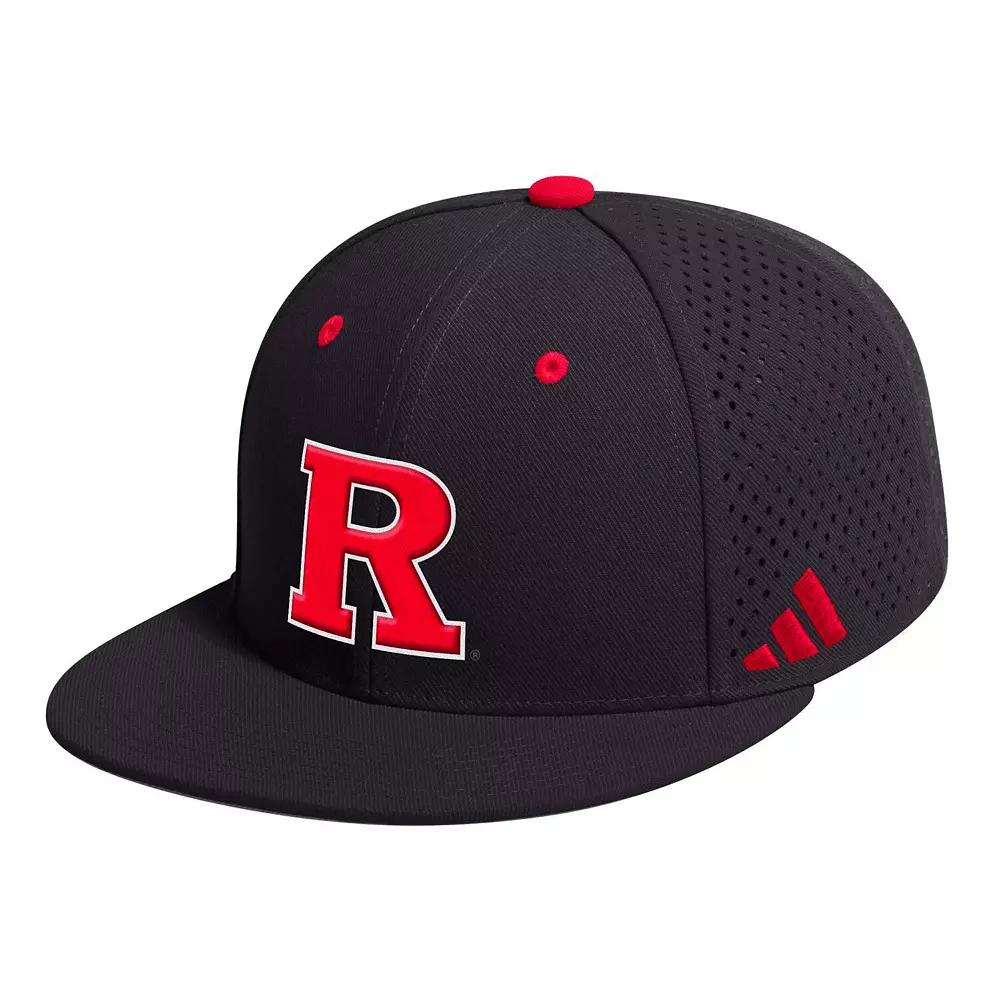 Men's adidas Black Rutgers Scarlet Knights On-Field Baseball Fitted Hat, Size: 7 1/2 Product Image
