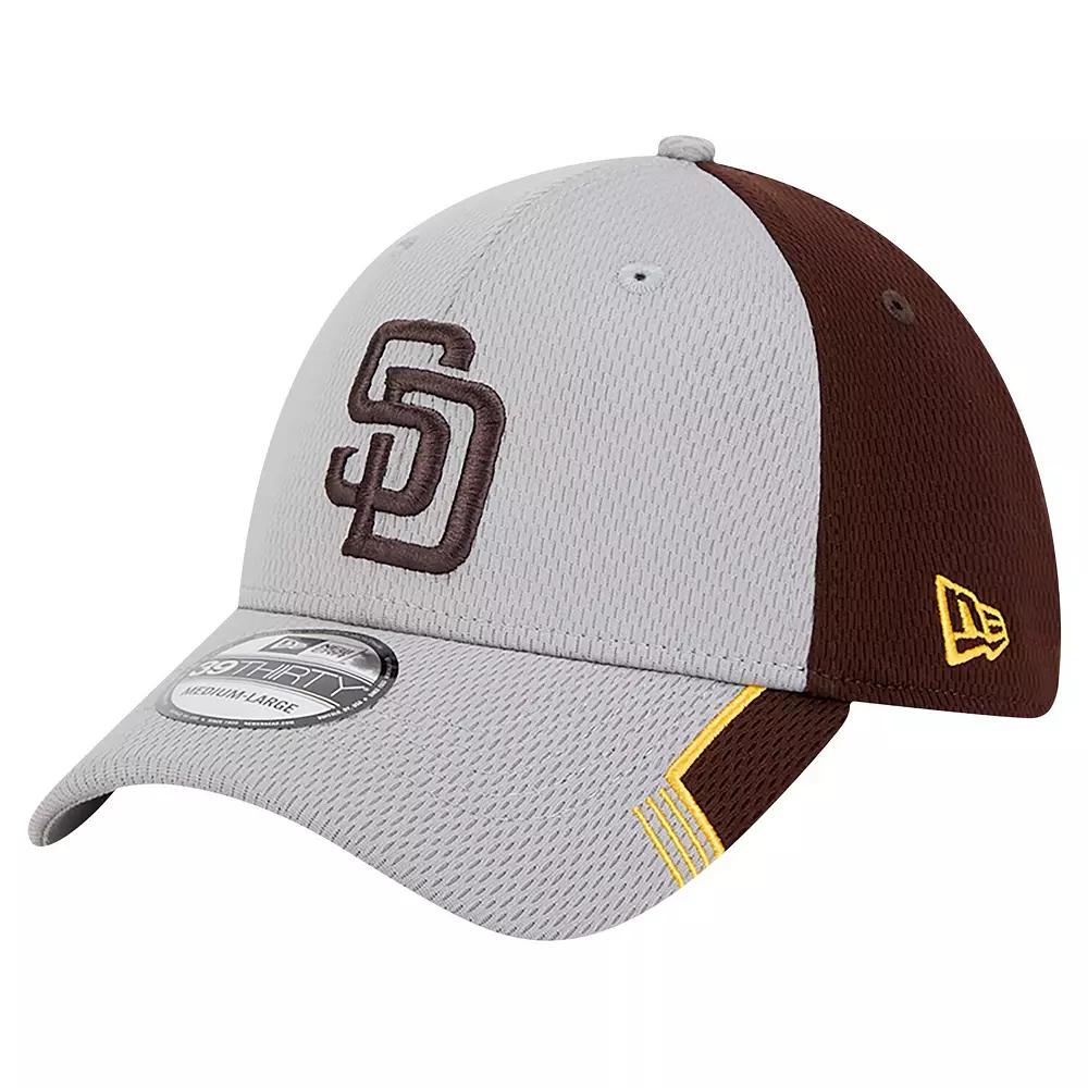 Men's New Era Gray/Brown San Diego Padres Visor Trim 39THIRTY Flex Hat, Size: Small/Medium, Grey Product Image