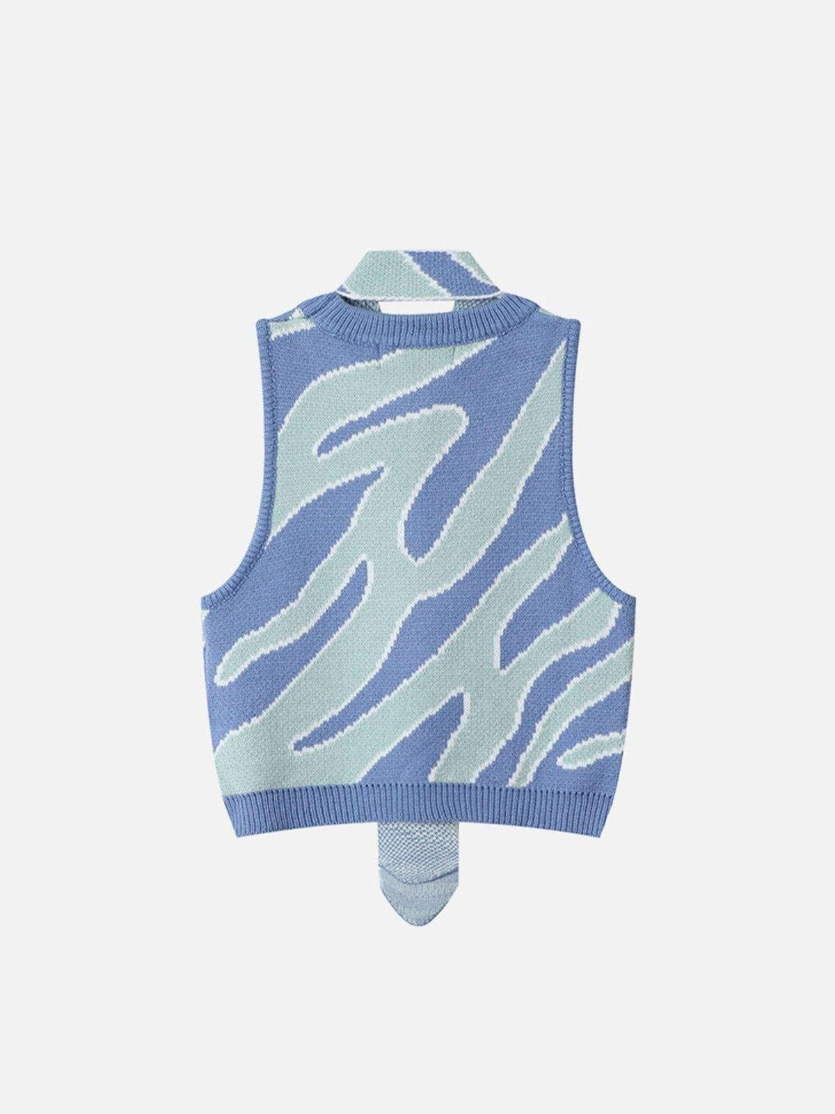 Aelfric Eden Twisted Stripes Cropped Sweater Vest Female Product Image