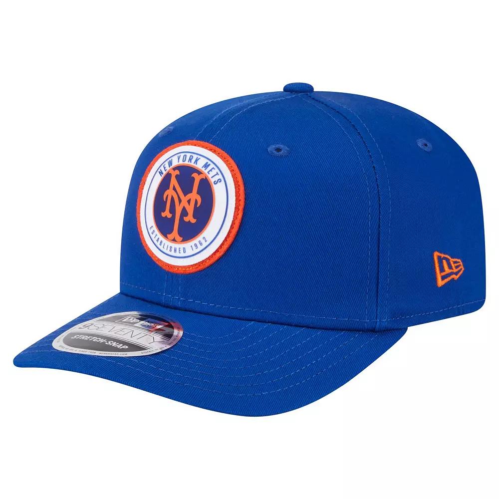 Men's New Era Royal New York Mets Circle Patch 9SEVENTY Stretch-Snap Hat, Blue Product Image